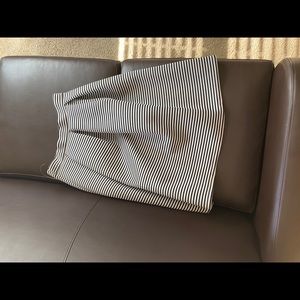 Horizontal black and white striped bubble skirt